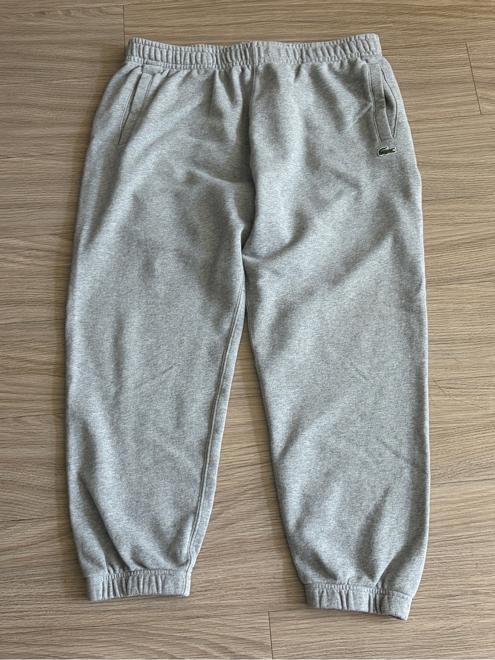 Lacoste Grey Fleece Track Joggers with Croc Logo